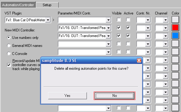 Step 11 - Choose not to delete envelope points